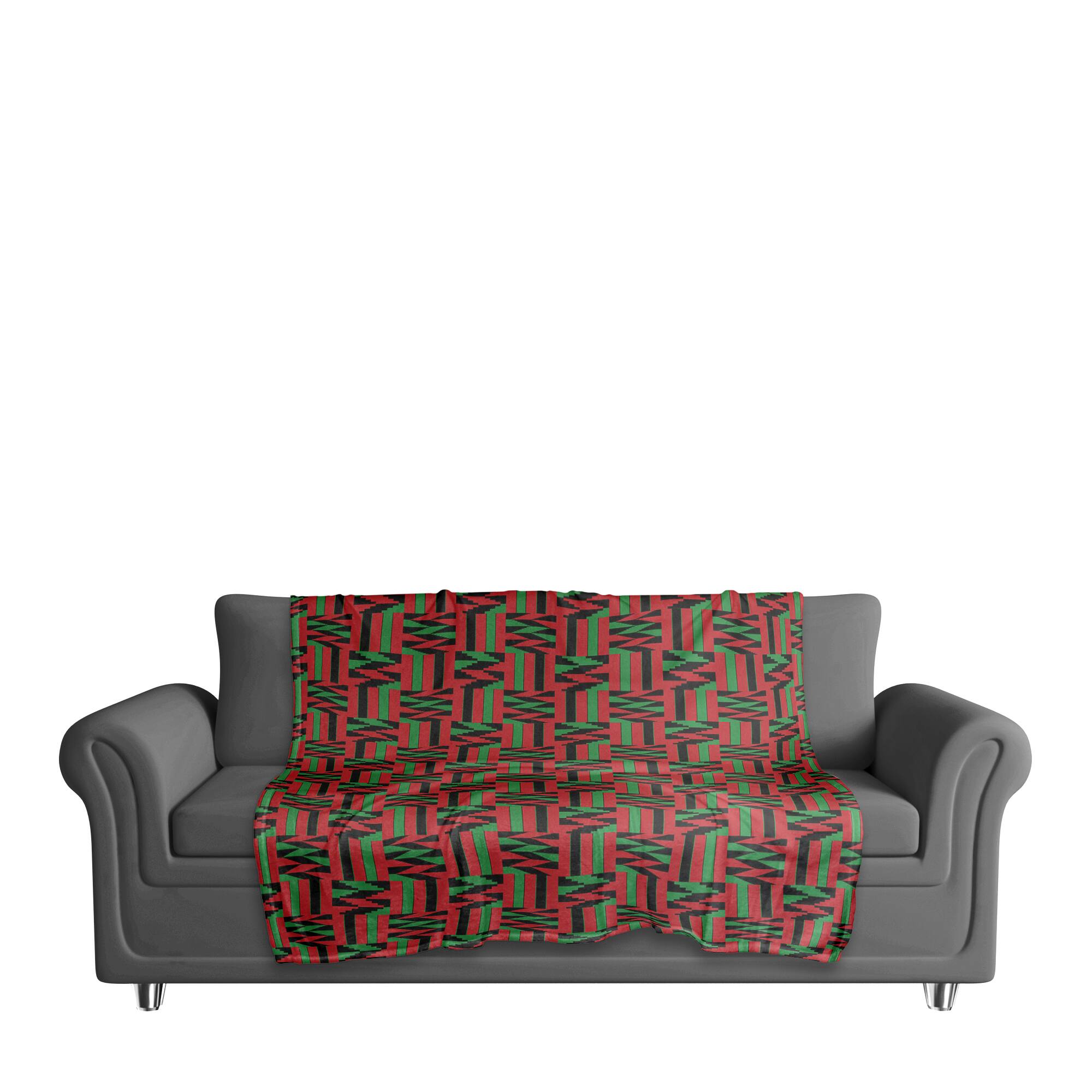 Kwanzaa Patch Pattern Coral Fleece Blanket